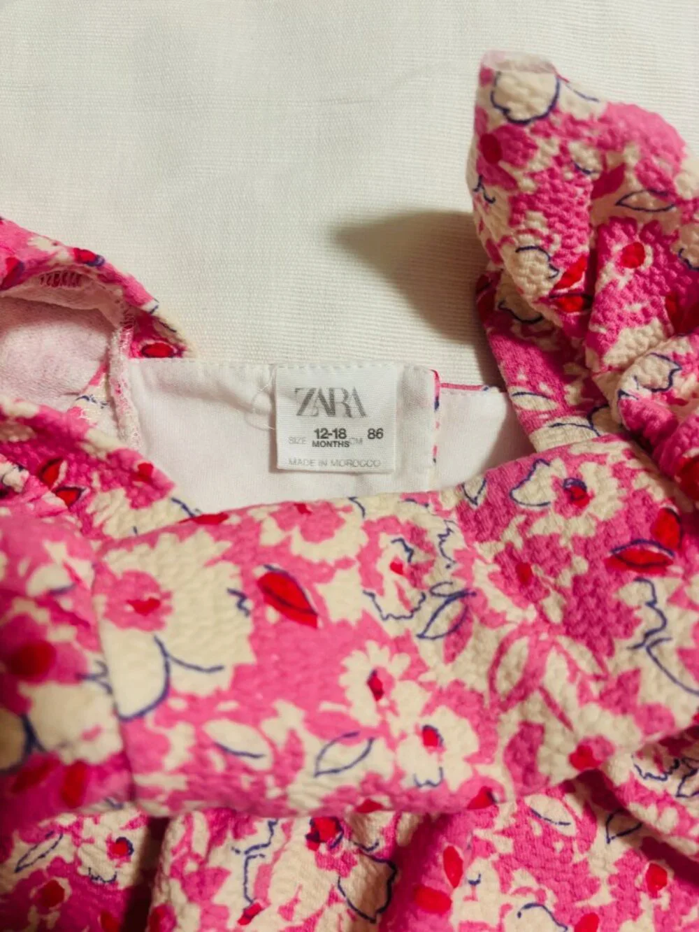 Zara Baby Girl Pink Floral Dress- NWOT, size 12-18 Months